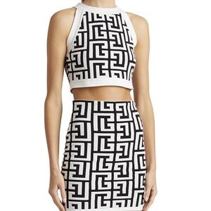 Balmain Monogram Knit Skirt Set